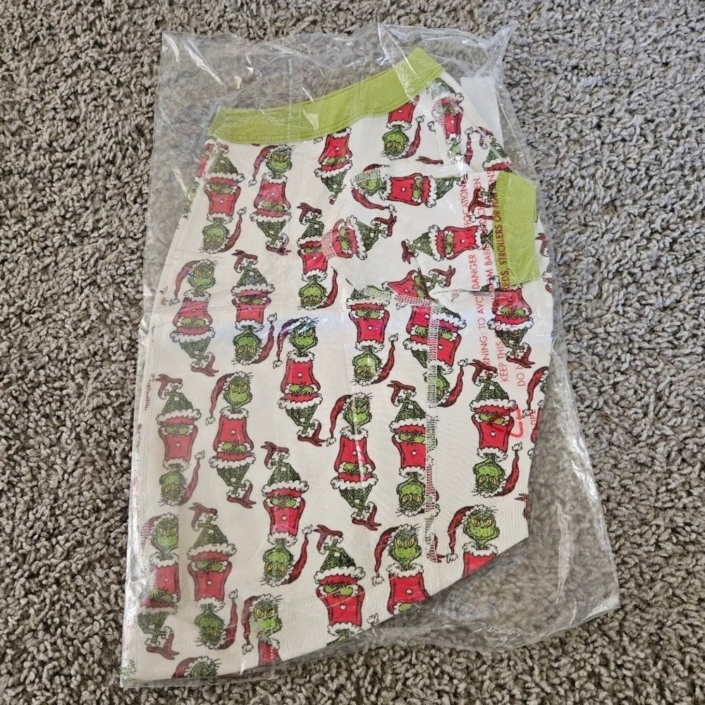 Hanna Andersson Dr Seuss The Grinch Pet John Pajama Top Organic Cotton Medium